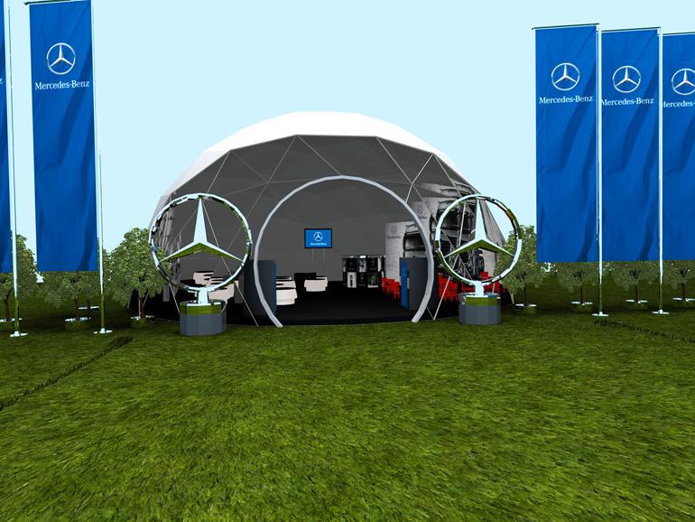 wizualizacja strefy eventowej Mercedes
