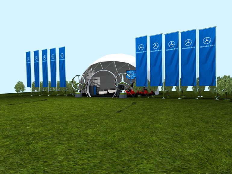 wizualizacja strefy eventowej Mercedes